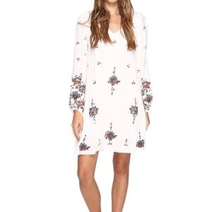 Free People Embroidered mini dress in white